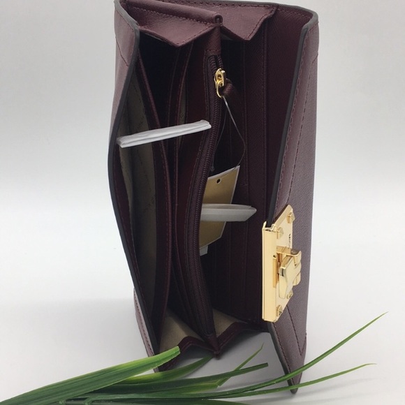 Michael Kors KINSLEY LG Carryall Leather Merlot - Picture 7 of 8